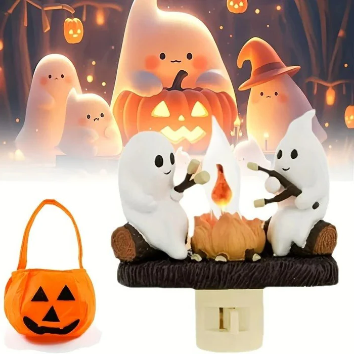 Belro Halloween ghost bonfire night light with flickering flame effect, perfect for spooky campfire ambiance and night lighting.