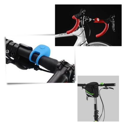 Belro strong bike horn mounted on a bicycle handlebar, designed for outdoor use in home and garden settings.