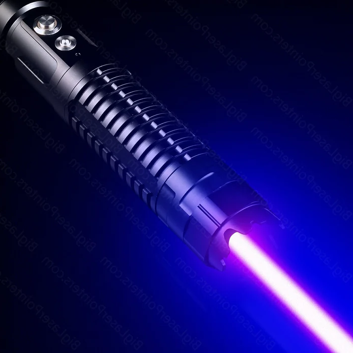 Belro Burning Blue High-Power Tactical Laser Torch, military-grade flashlight with sleek black body and focused beam.
