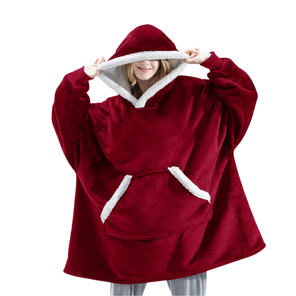 Belro giant blanket hoodie in cozy rainwear style, featuring oversized fit and soft fabric for warmth and comfort.