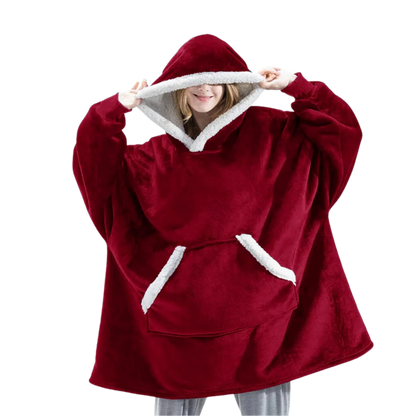 Belro giant blanket hoodie in cozy rainwear style, featuring oversized fit and soft fabric for warmth and comfort.