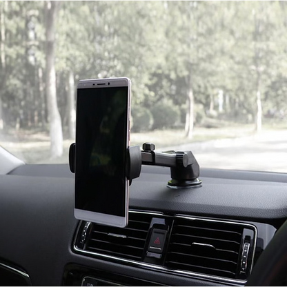 Belro car phone retractable mount holder attached to vehicle dashboard for hands-free phone use.