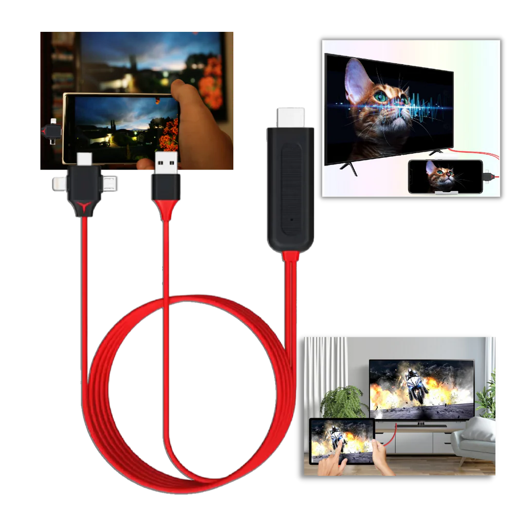 Belro HDMI adapter cable for phones and tablets, electronic audio accessory with output port and cable connection visible.