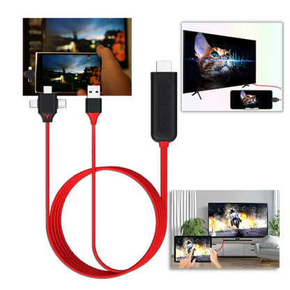 Belro HDMI adapter cable for phones and tablets, electronic audio accessory with output port and cable connection visible.