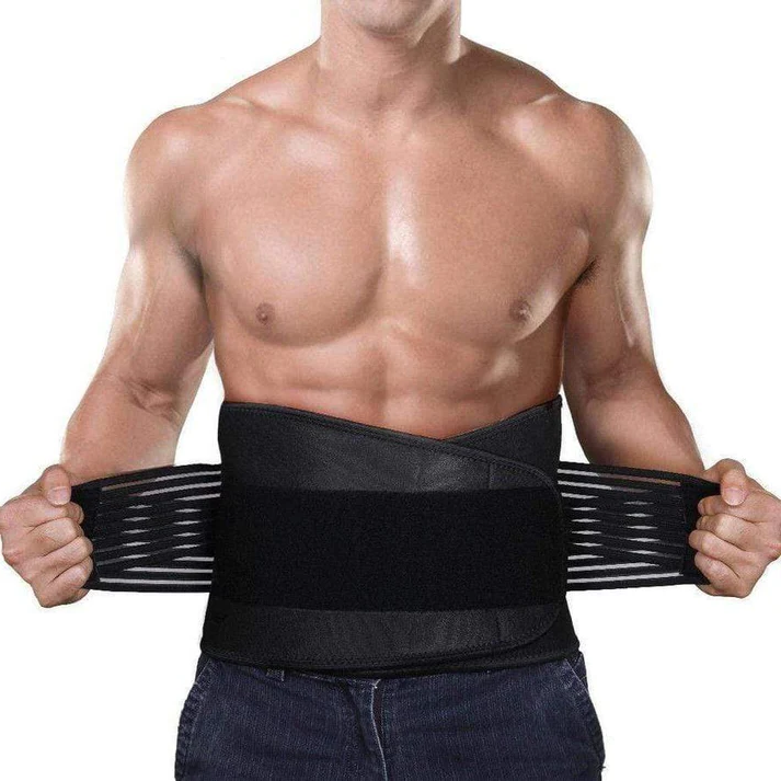 Belro back support brace for lower back and lumbar pain, adjustable suspenders for improved posture and comfort.