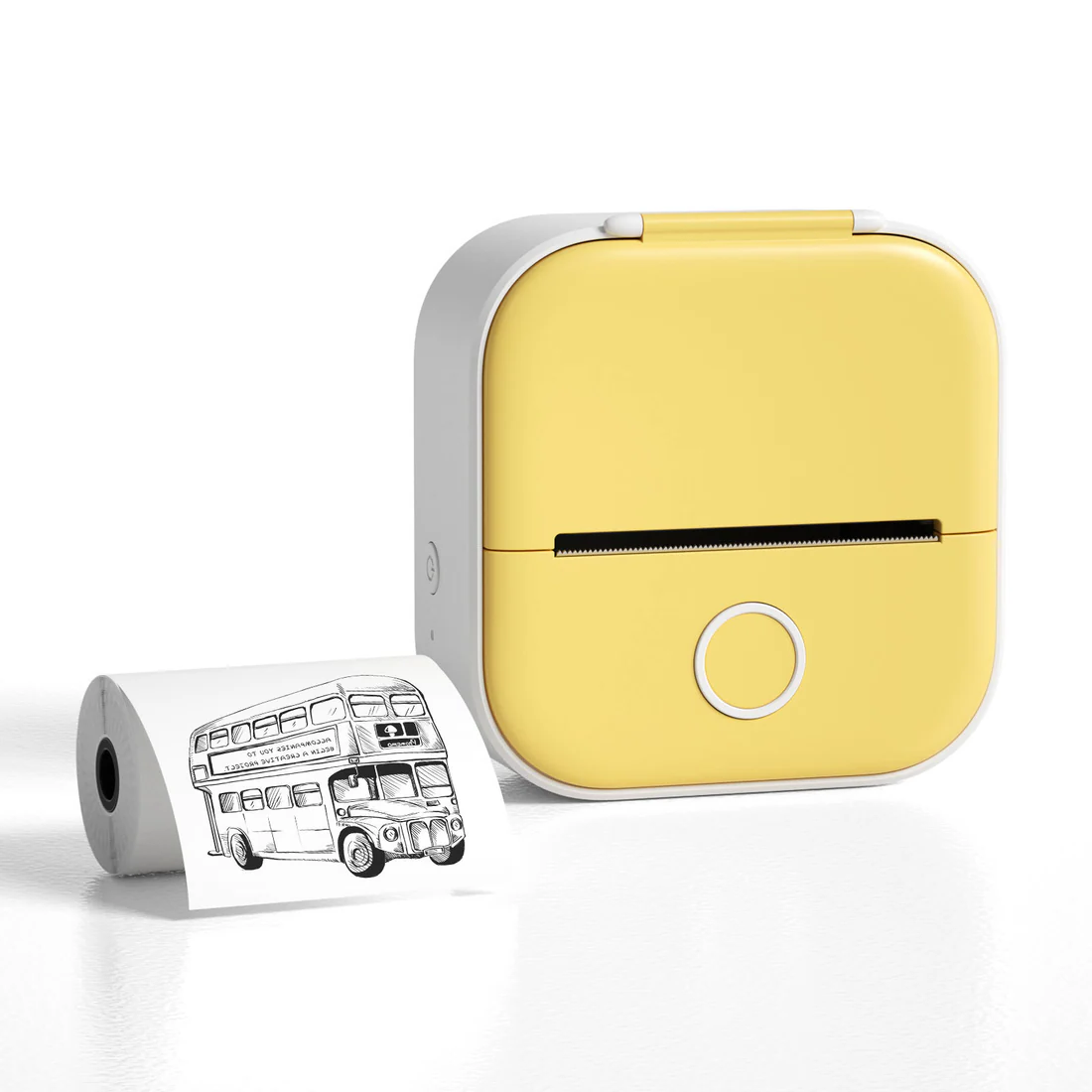 Belro portable mini thermal label printer for home use, compact electronic device with printed labels visible in the image.