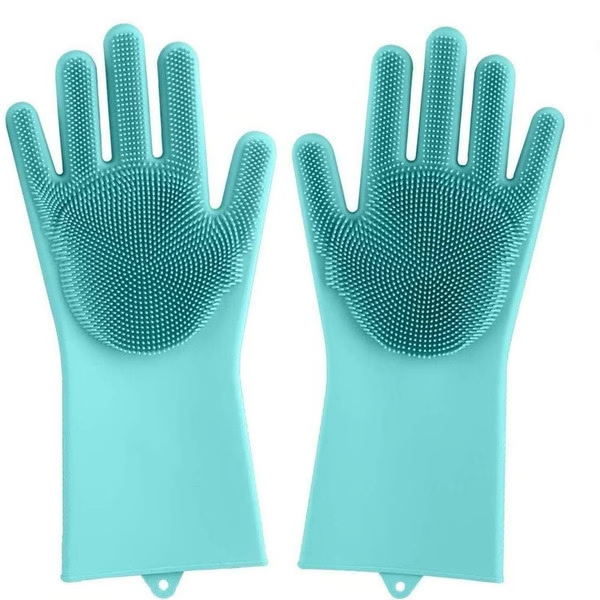 Belro Magic Silicone Dishwashing Gloves, reusable cleaning gloves with textured surface for effective kitchen and household cleaning.