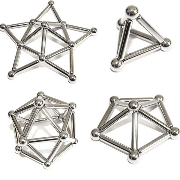 Belro magnetic sticks and balls for innovative building toys, showing colorful magnetic pieces assembled for creative construction.