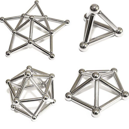 Belro magnetic sticks and balls for innovative building toys, showing colorful magnetic pieces assembled for creative construction.
