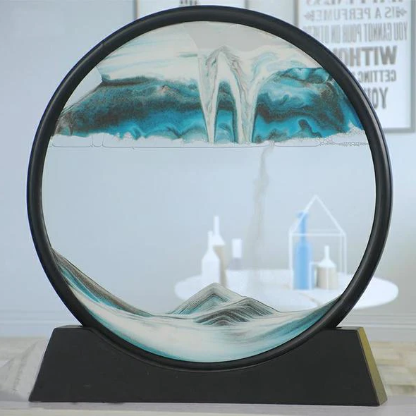Belro Deep Sand Art decoration featuring layered colorful sand in a clear glass frame, ideal for home and garden decor.