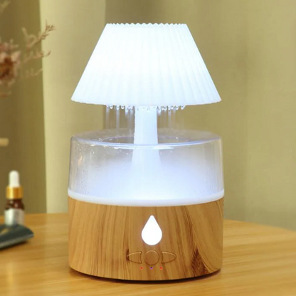 Belro Rain Cloud Humidifier with night light, cool mist aromatherapy diffuser, USB-powered for health and beauty use.