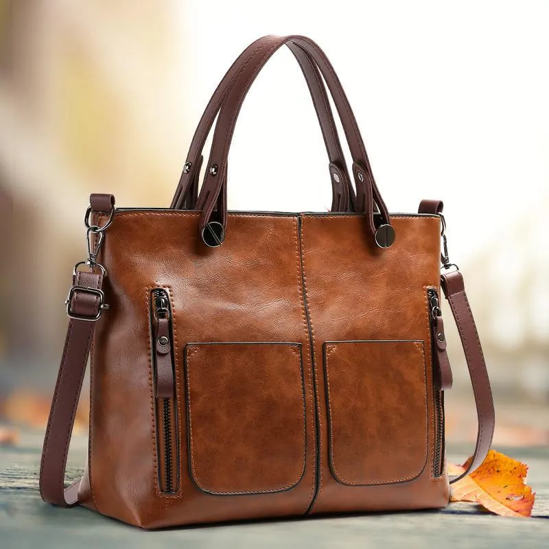 Elegant leather bag by Belro, showcasing a sleek accessory with detailed stitching and a polished finish.