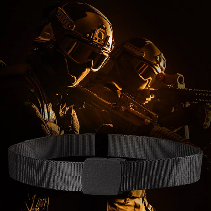 Belro men's military nylon canvas belt with breathable webbing, durable and adjustable for uniform or casual wear.