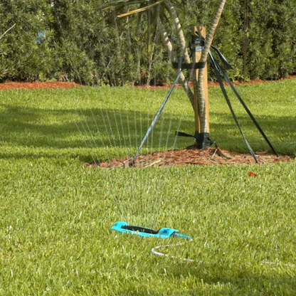 Belro wide-range oscillating above ground garden water sprinkler system for lawn irrigation in outdoor home and garden settings