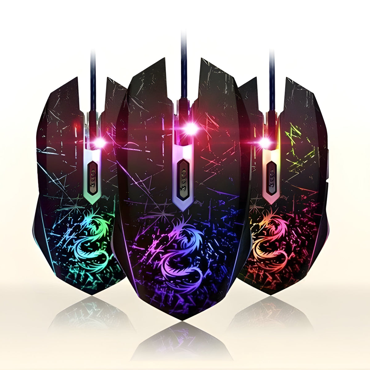 Belro Legendary Dragon Gaming Mouse with 3200 DPI, black ergonomic design, and customizable buttons for gaming and computer use.