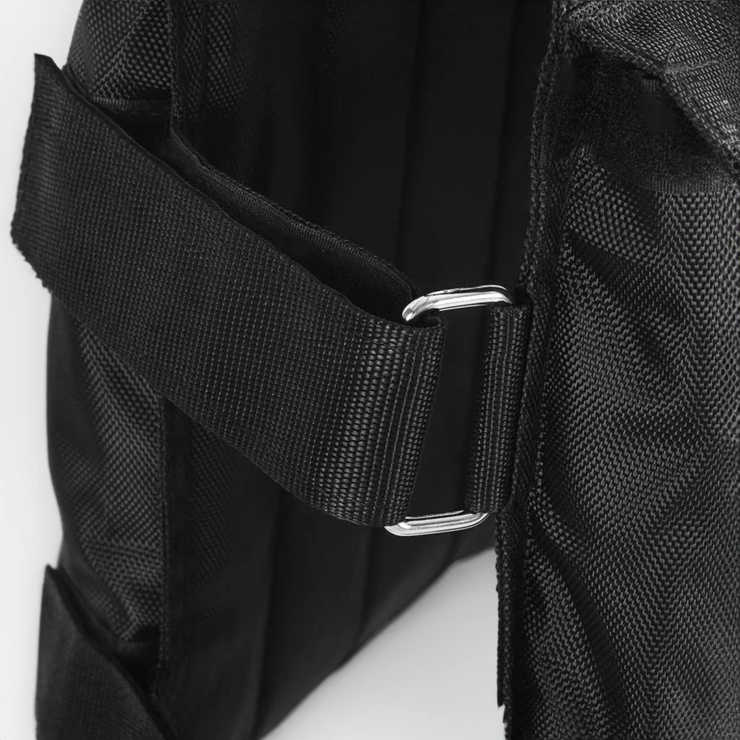 Belro men's adjustable weighted exercise vest with 110 pounds of weight, black fabric and adjustable straps for fitness training.