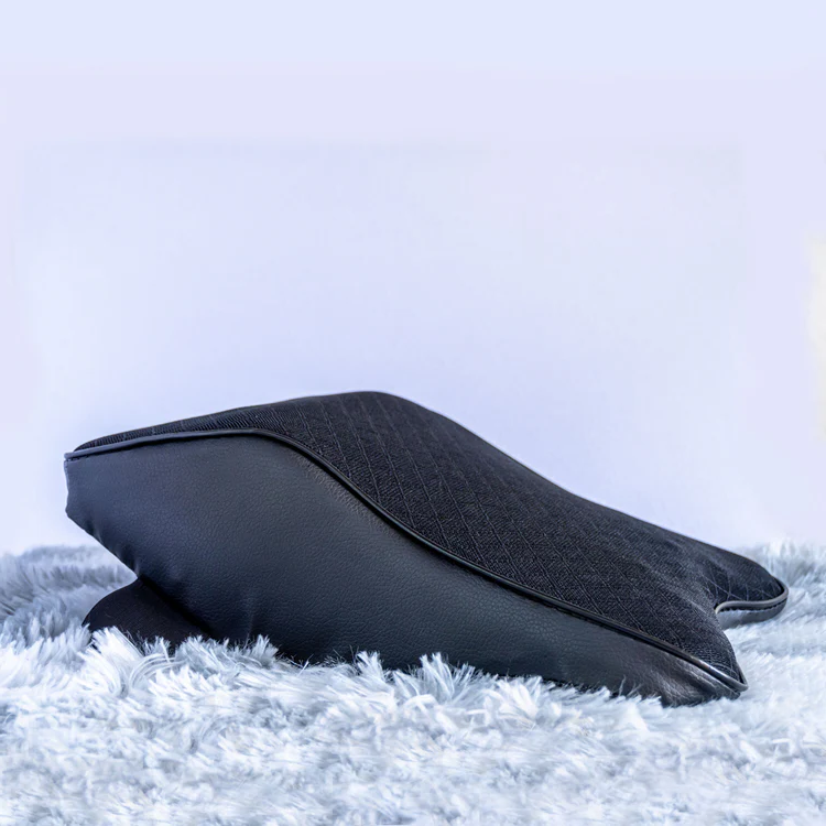 Belro car seat headrest neck rest cushion providing ergonomic support for neck pain relief during travel.