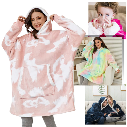 Belro Giant Blanket Hoodie in cozy rainwear style, featuring a large, plush hooded blanket for warmth and comfort.