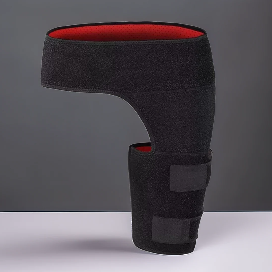 Belro Hip and Sciatica Brace Support shown on a person, designed to provide pain relief and stability for hip and sciatic nerve issues.