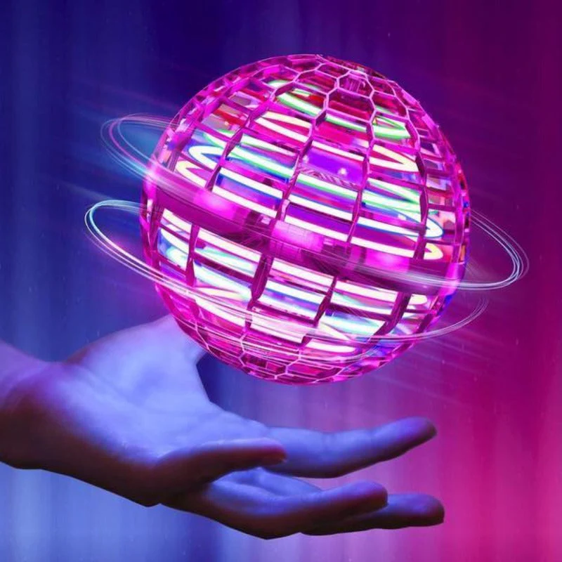 Belro Galaxy Fly Orb toy showing a glowing, spherical space-themed toy with vibrant colors and a sleek design.