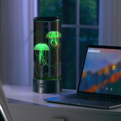 Belro LED jellyfish lava lamp and aquarium for kids and adults, featuring glowing jellyfish and aquatic visuals.
