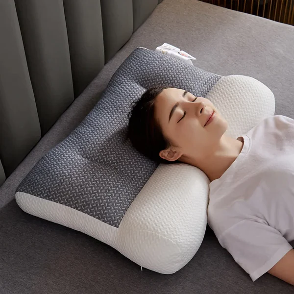Belro orthopedic neck pillow for sleeping, contoured support for neck pain relief, in soft fabric with ergonomic design