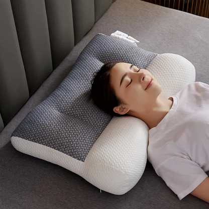 Belro orthopedic neck pillow for sleeping, contoured support for neck pain relief, in soft fabric with ergonomic design