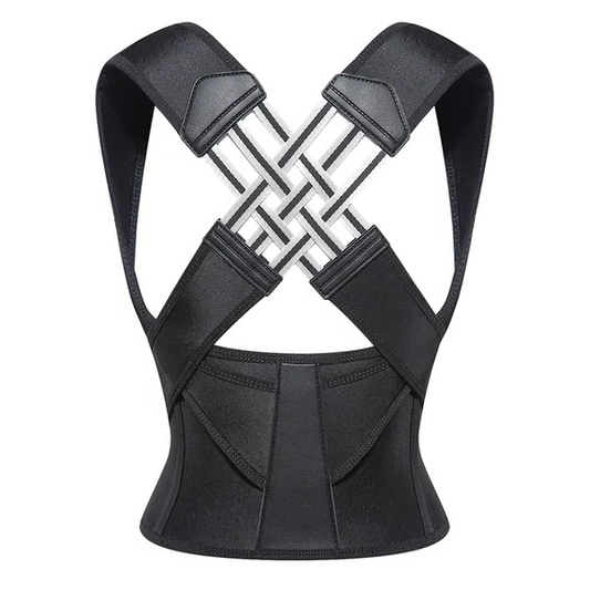 Belro posture correction suspenders for back pain relief, adjustable accessories with padded straps and secure clasps.