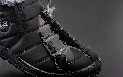Belro waterproof winter slip-on boots with snow-resistant soles, designed for cold weather and snowy conditions.