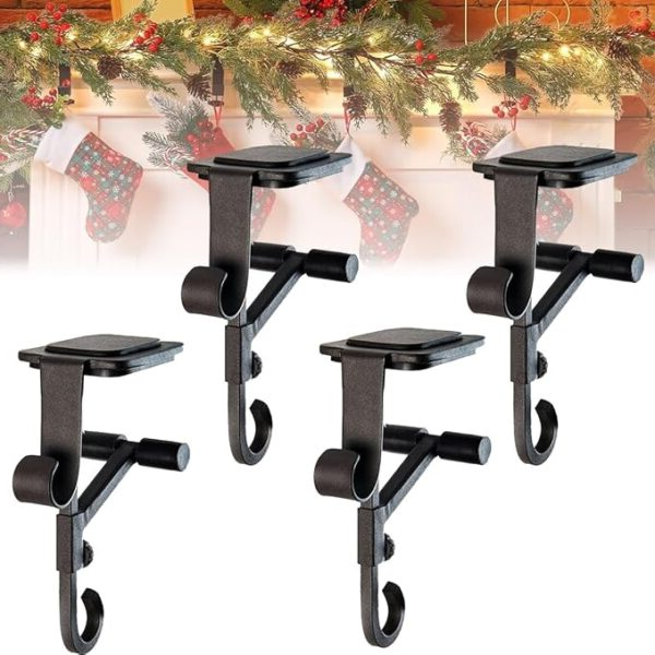 Belro heavy-duty 2-in-1 garland and stocking hanger for hosiery, showcasing durable metal hooks and versatile design