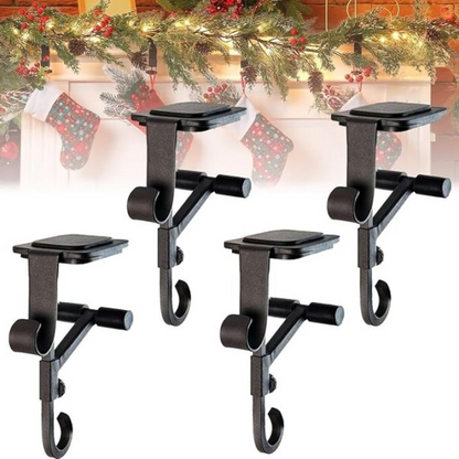 Belro heavy-duty 2-in-1 garland and stocking hanger for hosiery, showcasing durable metal hooks and versatile design