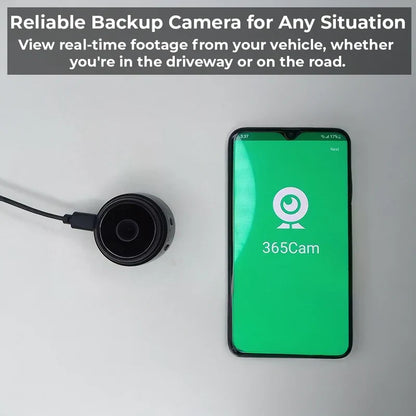 Wireless waterproof backup camera by Belro, designed for RVs and trailers, showing the camera mounted on a vehicle in outdoor setting.