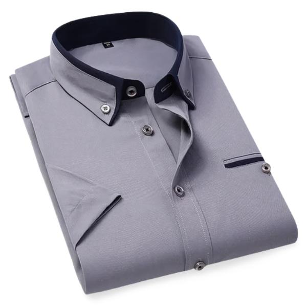 Belro Classy Shirt, stylish men's clothing, white button-up shirt with a classic collar, front button closure, and long sleeves.