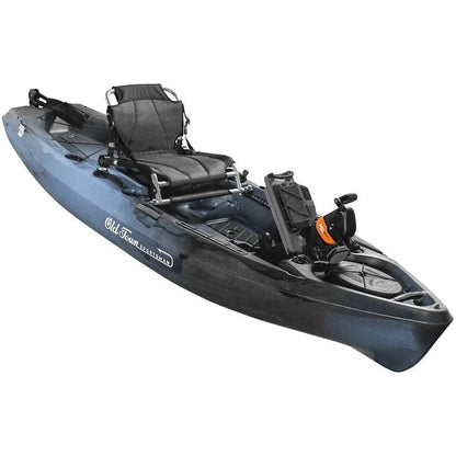 Casavibeo Old Town Sportsman PDL 106 kayak with adjustable seat and pedal drive, shown on water with blue sky background.