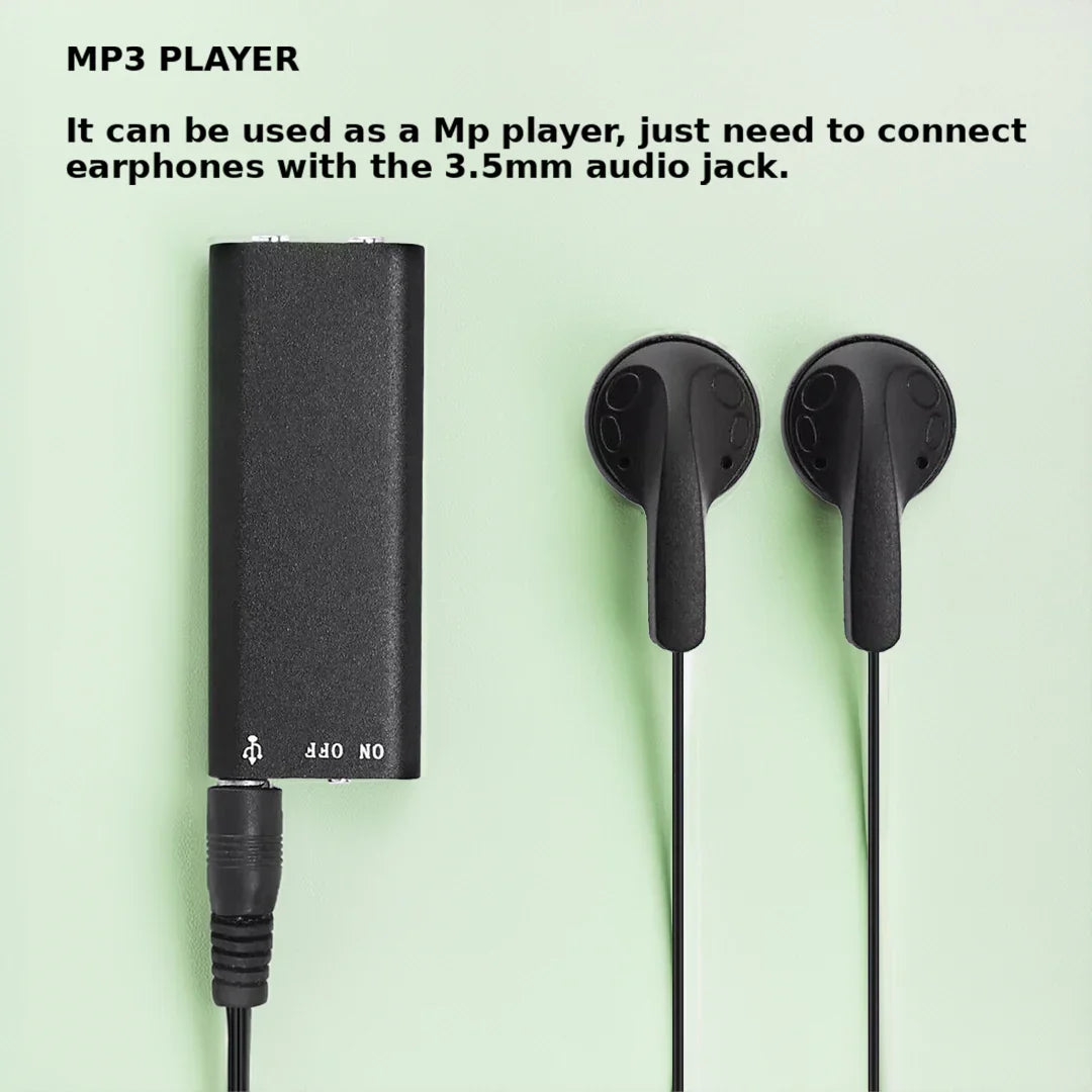 Belro mini voice-activated recorder with compact design, featuring built-in microphone for discreet audio recording.