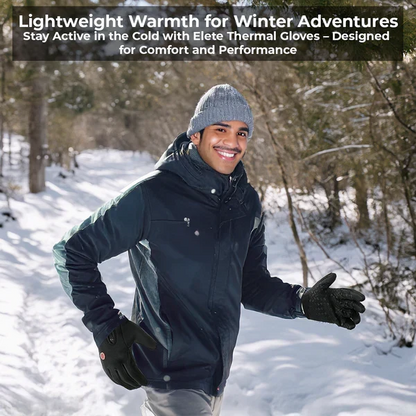 Belro waterproof thermal gloves for cold weather, featuring insulated design and snug fit, shown in black with textured palms.