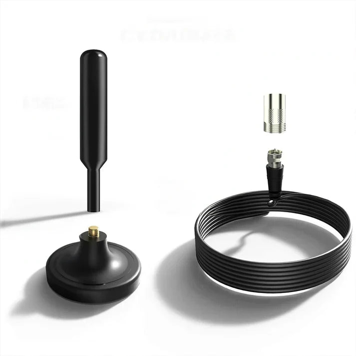 Belro HDTV 4K magnetic digital antenna for enhanced TV signal reception, shown in a close-up image with magnetic base and cable.