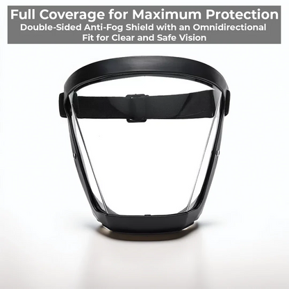 Belro anti-fog face shield, clear protective clothing accessory with anti-fog coating, designed for face protection.