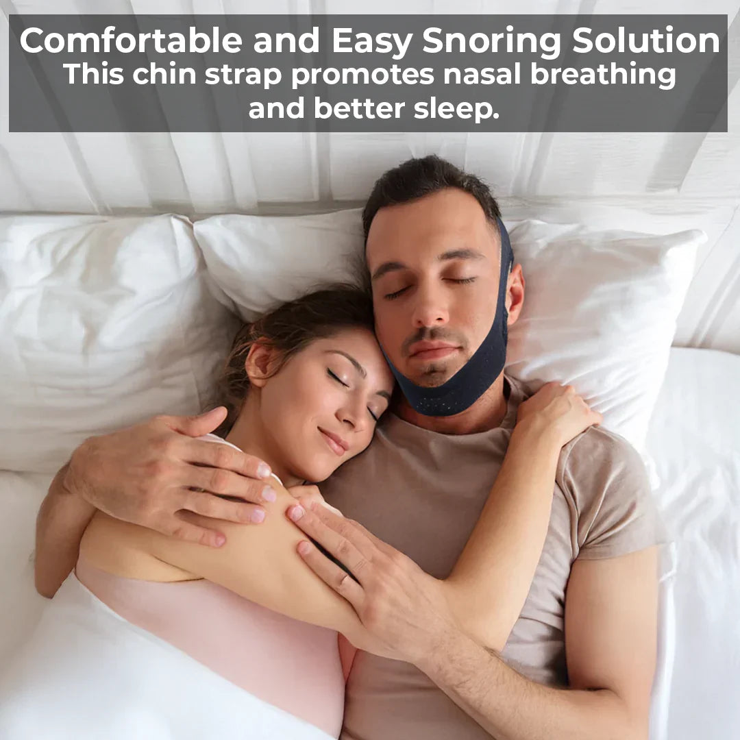 Belro anti-snoring chin strap for sleep aid, adjustable head strap designed to reduce snoring and improve sleep quality.