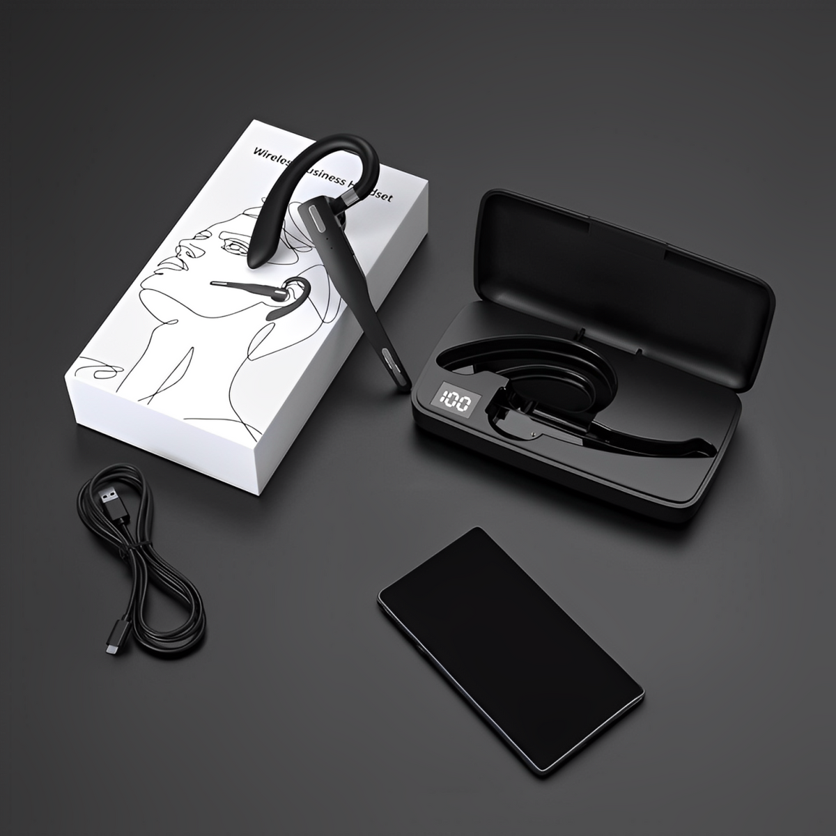NordisHome Trucker Dual Mic Wireless Bluetooth 5.1 noise-cancelling headset with earbud and microphone, designed for superior sound and comfort.