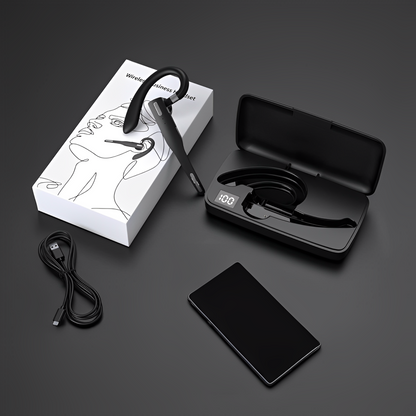 NordisHome Trucker Dual Mic Wireless Bluetooth 5.1 noise-cancelling headset with earbud and microphone, designed for superior sound and comfort.