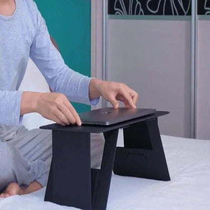 Belro portable lightweight laptop table, paper-thin mini desk for study and reading, ideal for office and stationery use.