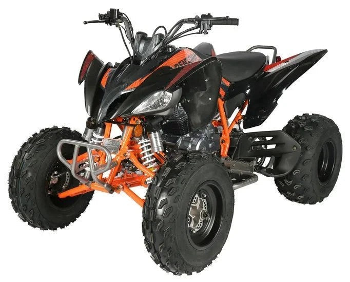 Casavibeo Vitaccii Pentora Racing ATV in black with rugged tires and sporty design, ready for off-road adventures.