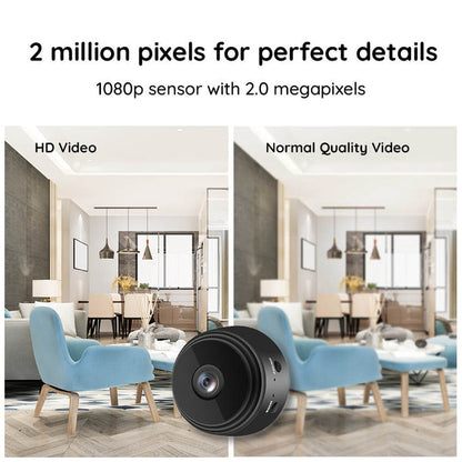 Belro Mini WiFi Camera with HD 1080P resolution, night vision, compact design, ideal for home security or monitoring.
