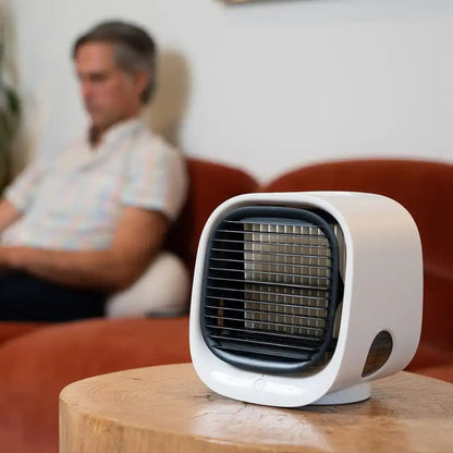 DecorsDeluxe ZenWave Micro AC portable personal air conditioner and mini cooling fan for personal cooling comfort.