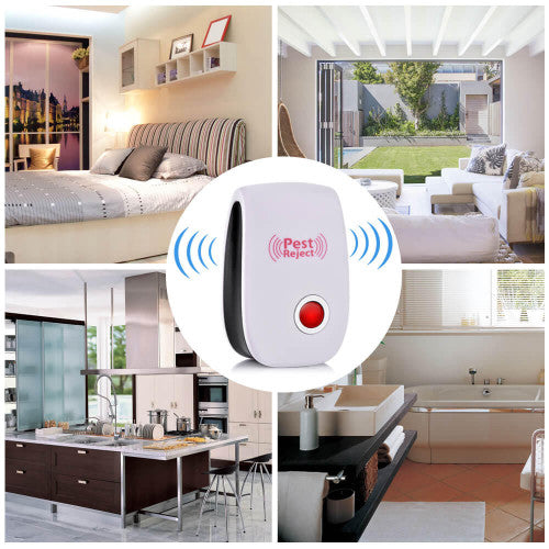 Belro ultrasonic insect and rodent repellent device for outdoor pest control in home and garden use.