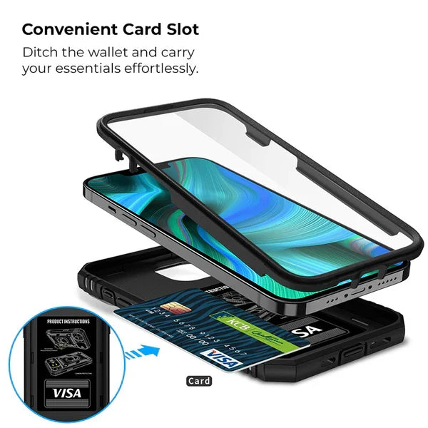 Belro magnetic phone case for smartphones, showing a sleek black design with magnetic closure and precise cutouts for ports.