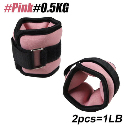 Pink Belro adjustable ankle and wrist weights, 1 pair of 5kg, designed for men’s fitness and strength training.