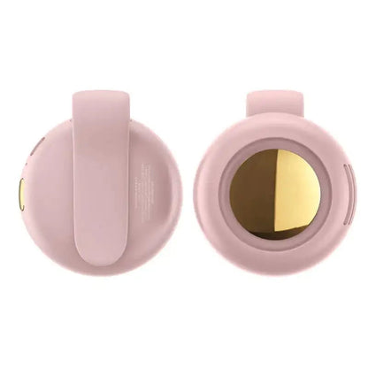 Pink Belro portable waist fan with bladeless handheld design, ideal for outdoor use and personal cooling.