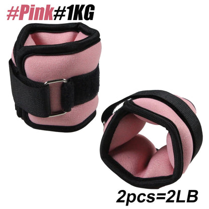 Pink Belro adjustable ankle and wrist weights, 1kg pair, designed for men's fitness and strength training.